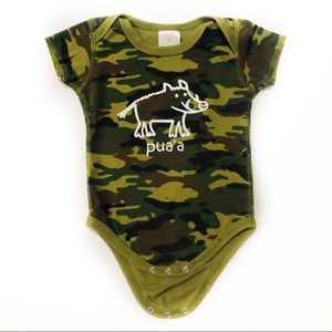 Keiki Cruisers Camo Print “Pua’a” Pig Onesie 6mos